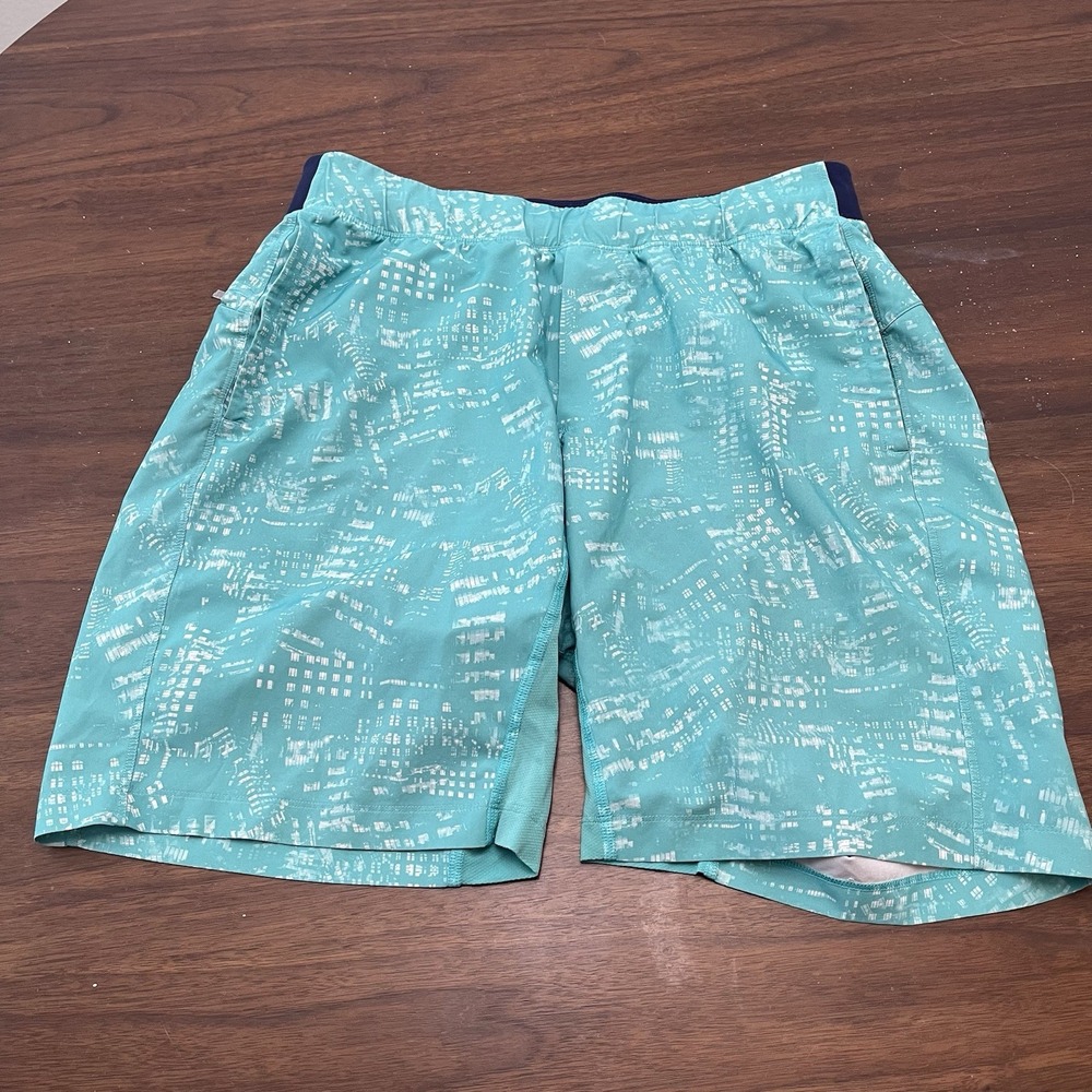 LULULEMON Mens Shorts Large Teal Green License To Train 9" Linerless New Style - Picture 1 of 11